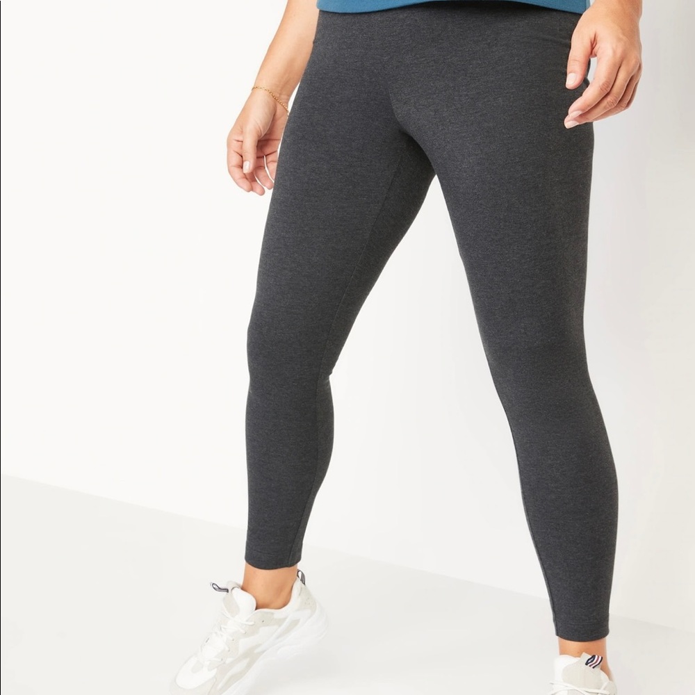 High Waist Charcoal Grey Ankle Length Leggings